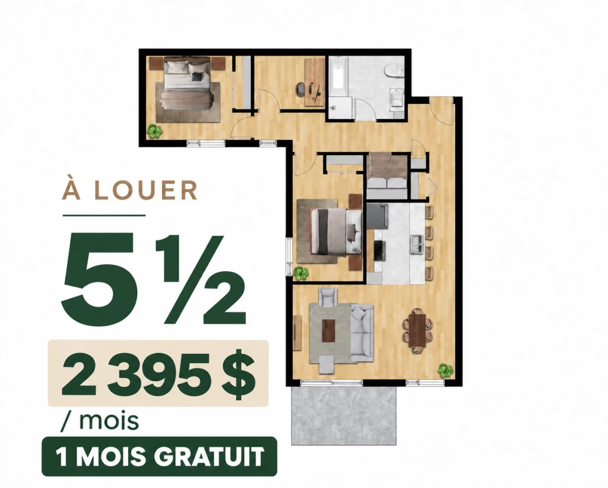 5.5 neuf à Sainte-Julie, stationnement souterrain inclus — photo 1